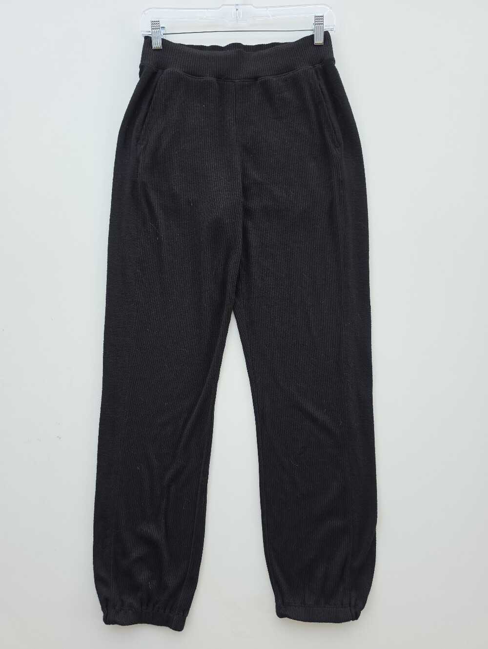 Rag & Bone Black Ribbed Knit Jogger Lounge Pants